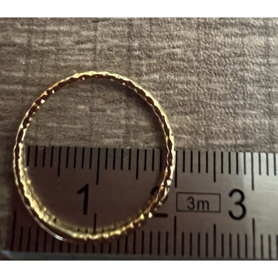 5Anneaux cisels 20mm en laiton dor  l'or fin 24 carat 1 micron FR