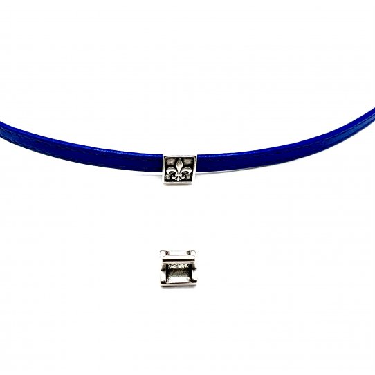 5Passants fleur de lys pour cuir 5mm