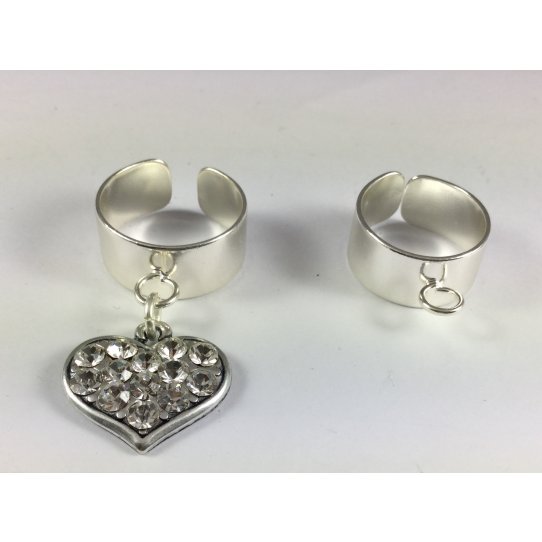  Bagues rglable avec anneau horizontale, en laiton plaque en Franceargent ou or