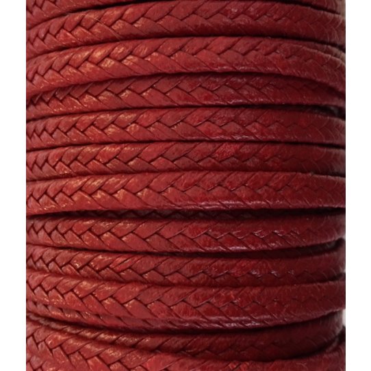 Braided leather spina di pesche 5mm