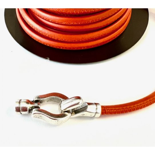 Crochet pour cuir rond 5mm en argent antique