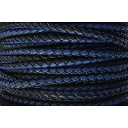 Cuir tress rond bicolore 5mm