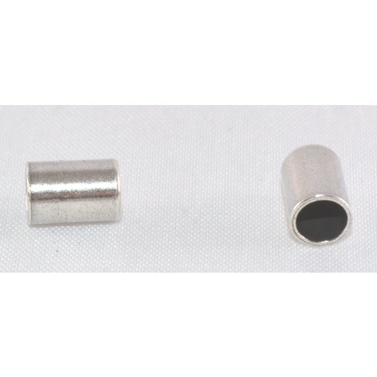 Embout de finition 5mm cuir rond, laiton pl argent vif FR