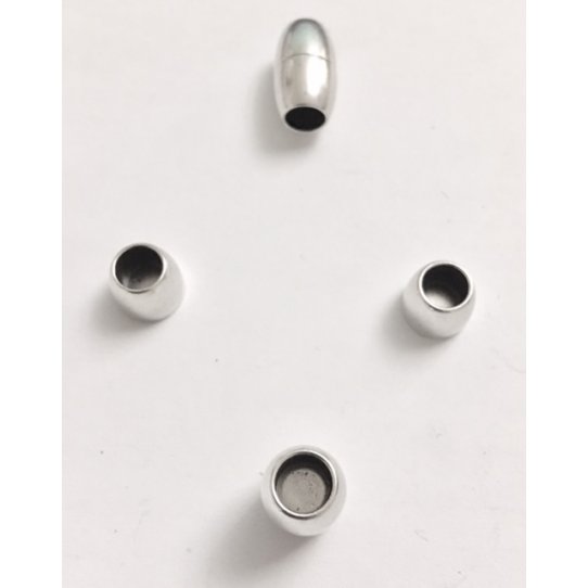 Fermoir aimant en laiton 6mm rond, argent ou or