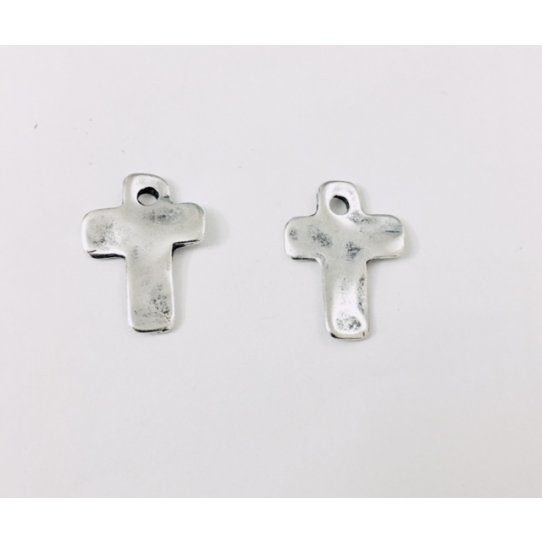 hammered cross charms