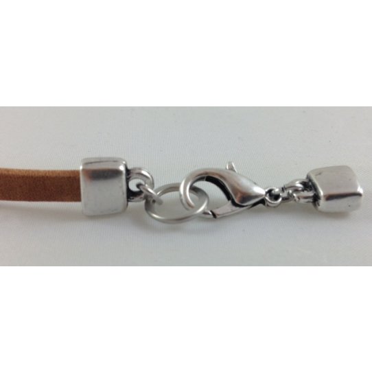 leather finish tip with 5mm flat snap ring and
