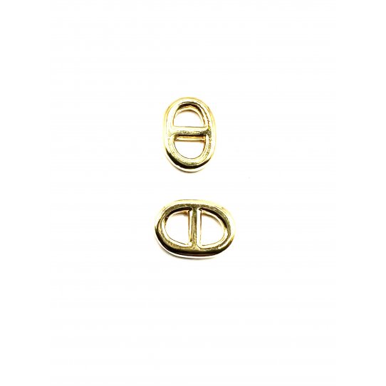 Maille marine trs petite taille  14.40 x 10.15 mm dor  l'or fin 1 micron en France