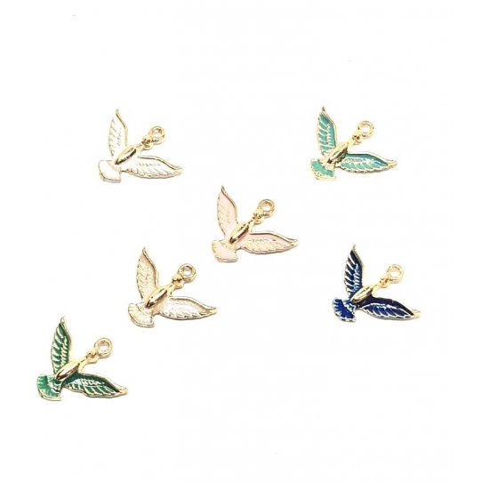 Pendant anka (oiseau phnix) maill 13x 18.6mm