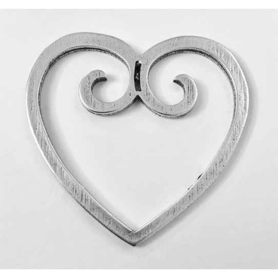 Pendant-intercalaire  grand coeur-48.50 x 51 mm