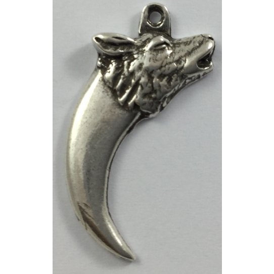 Pendant - wolf head with tooth