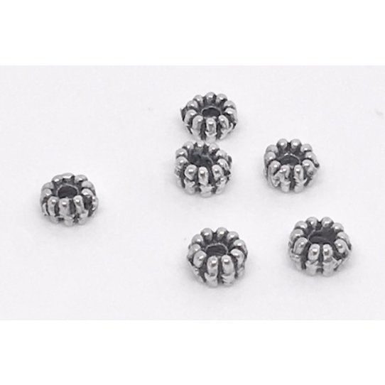 perles 5mm travaill trou : 1.45mm OR/ARGENT ANTIQUE
