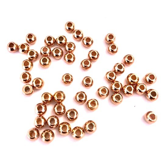 Perles rondes de 4 mm de diamtre en or rose