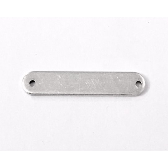  Plaque rectangulaire 25 x 5 mm avec 2 trous