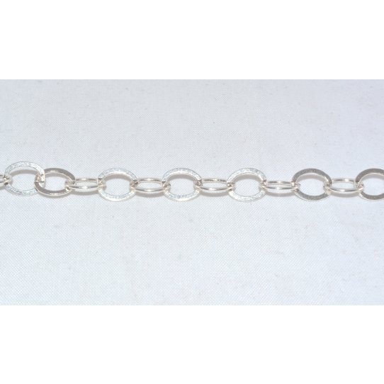Silver plated brass oval chain 10 microns FR